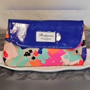 Shoshanna for Estee Lauder Bold Blue and Multicolor Cosmetic Bag
